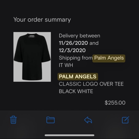 PALM ANGELS CLASSIC LOGO OVER TEE BLACK WHITE - Picture 3 of 5